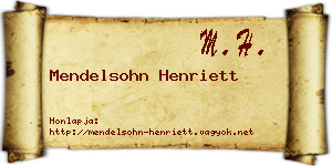 Mendelsohn Henriett névjegykártya
